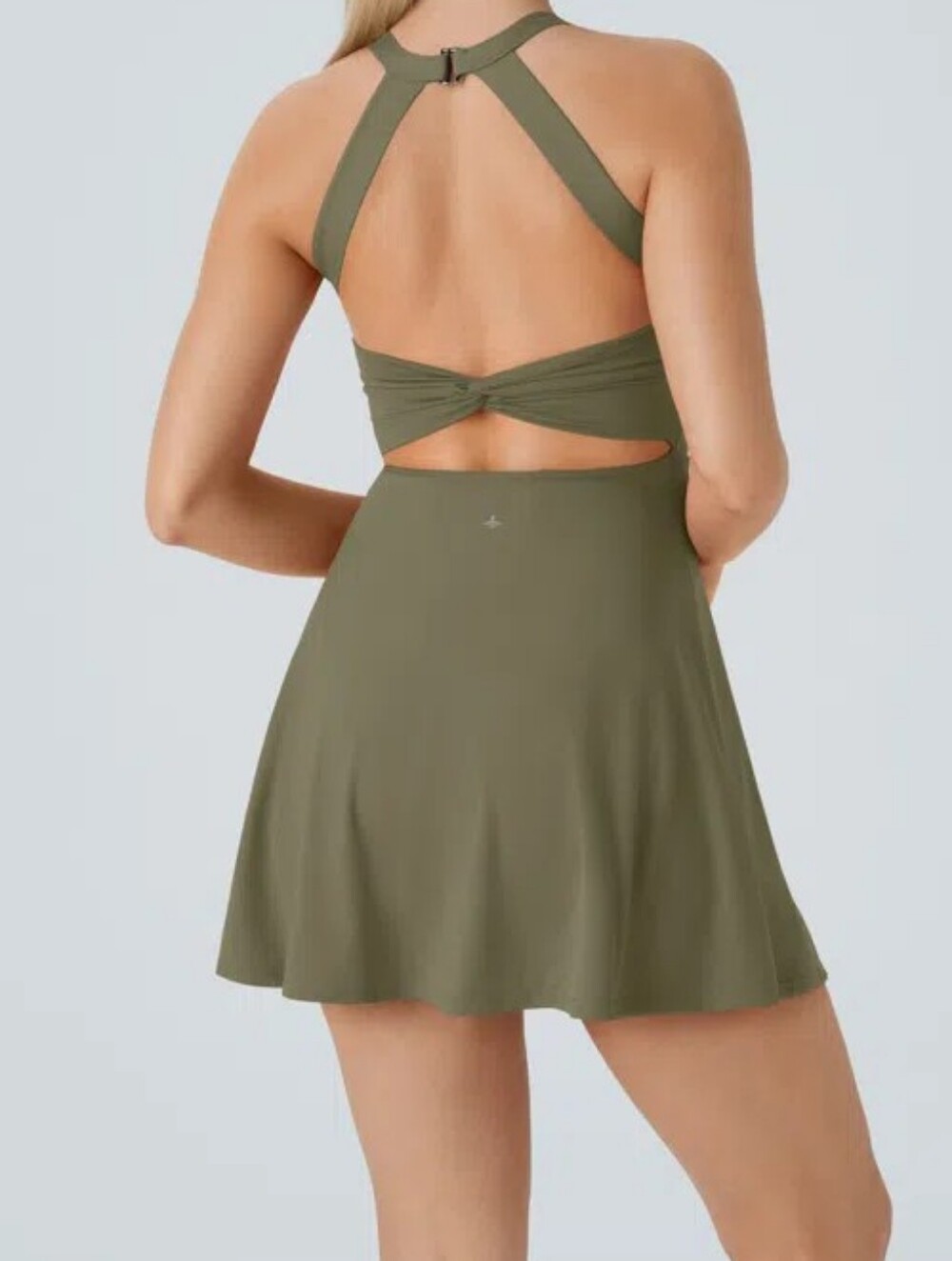Halara SoftlyZero™ Backless Twisted Active Dress/Green - Picture 4 of 16